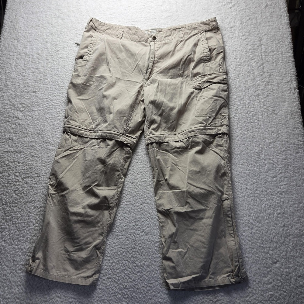 Bob Timberlake Cargo Pants Mens 44x30 Beige Convertible Zip Off Travel Hiking
